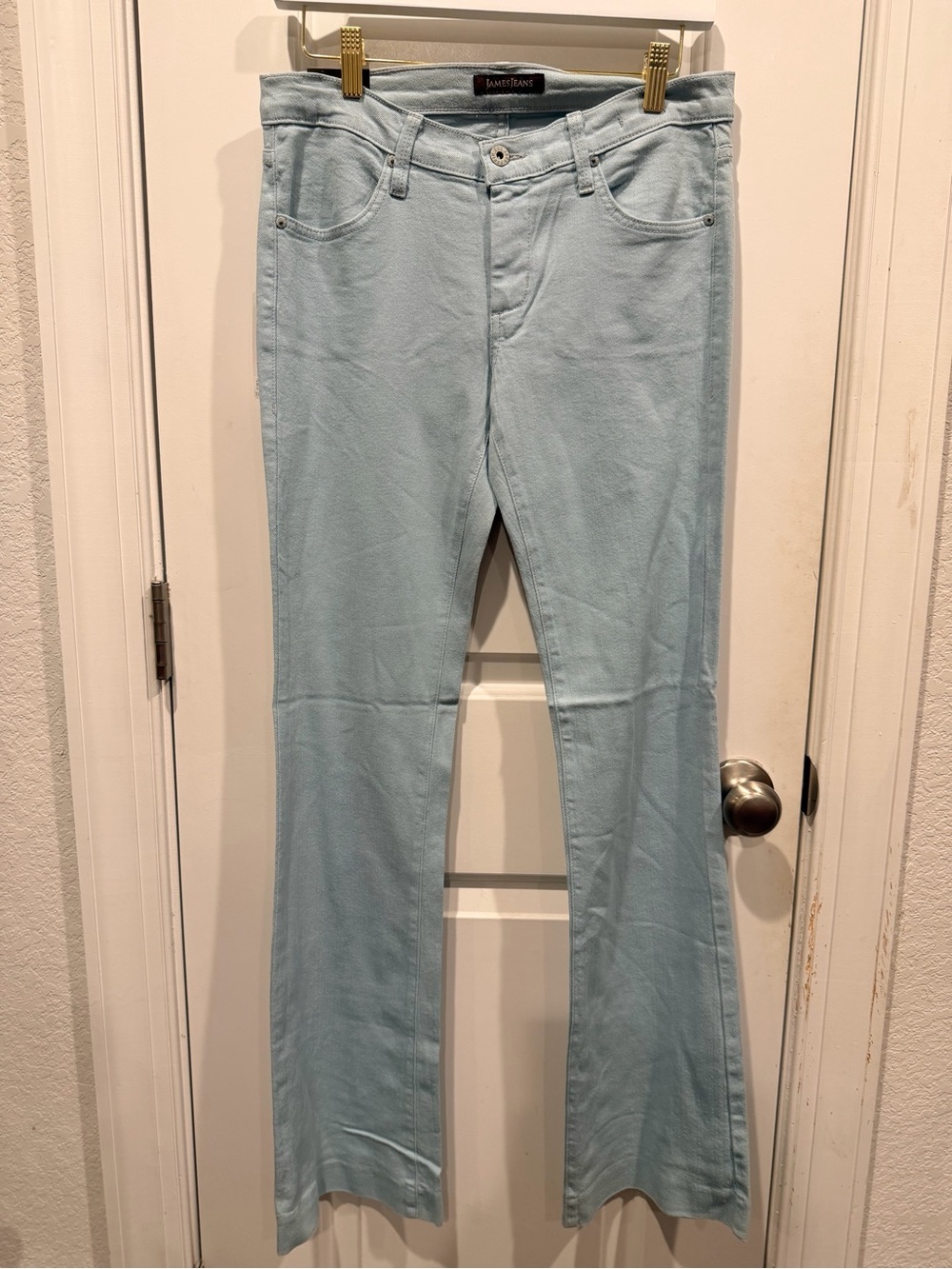 NWT James Jeans Juliette Slim Leg Trumpet Flare Jeans Lagoon Blue Size 29